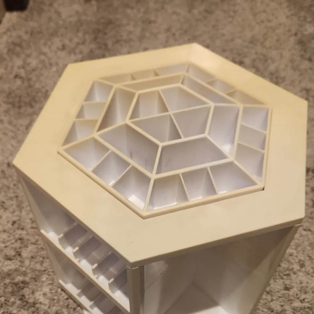 QVC Cream Rotating Makeup Organizer